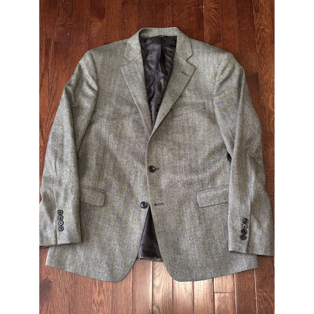 Brooks Brothers Regent Fit 42R Grey Herringbone 100% Wool Sport Coat Blazer